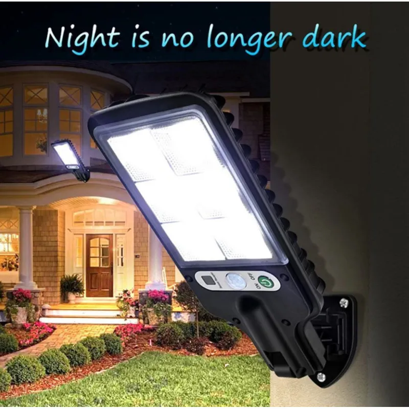 Set 5 Lămpi Solare de Perete, 72 LED-uri, 50W, Telecomandă, Senzor Mișcare, 3 Moduri, IP65