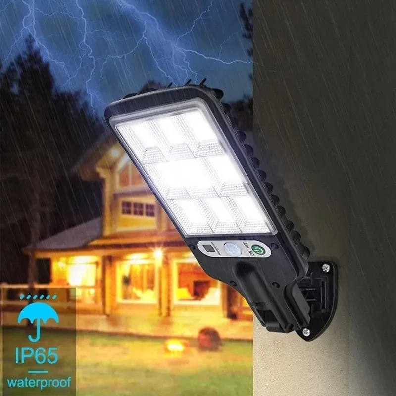 Set 5 Lămpi Solare de Perete, 72 LED-uri, 50W, Telecomandă, Senzor Mișcare, 3 Moduri, IP65