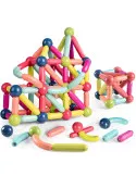 Magnetic Sticks 64 Piese – Jucărie Magnetică Educațională pentru Modele 3D