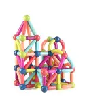 Magnetic Sticks 64 Piese – Jucărie Magnetică Educațională pentru Modele 3D