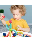Magnetic Sticks 64 Piese – Jucărie Magnetică Educațională pentru Modele 3D