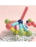 Magnetic Sticks 64 Piese – Jucărie Magnetică Educațională pentru Modele 3D