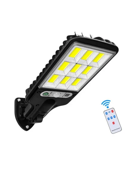 Set 5 x Lampi Solare de Perete cu 72 LED-uri COB, 50W, 3 Moduri de Functionare, Telecomanda, Senzor de Miscare si Lumina