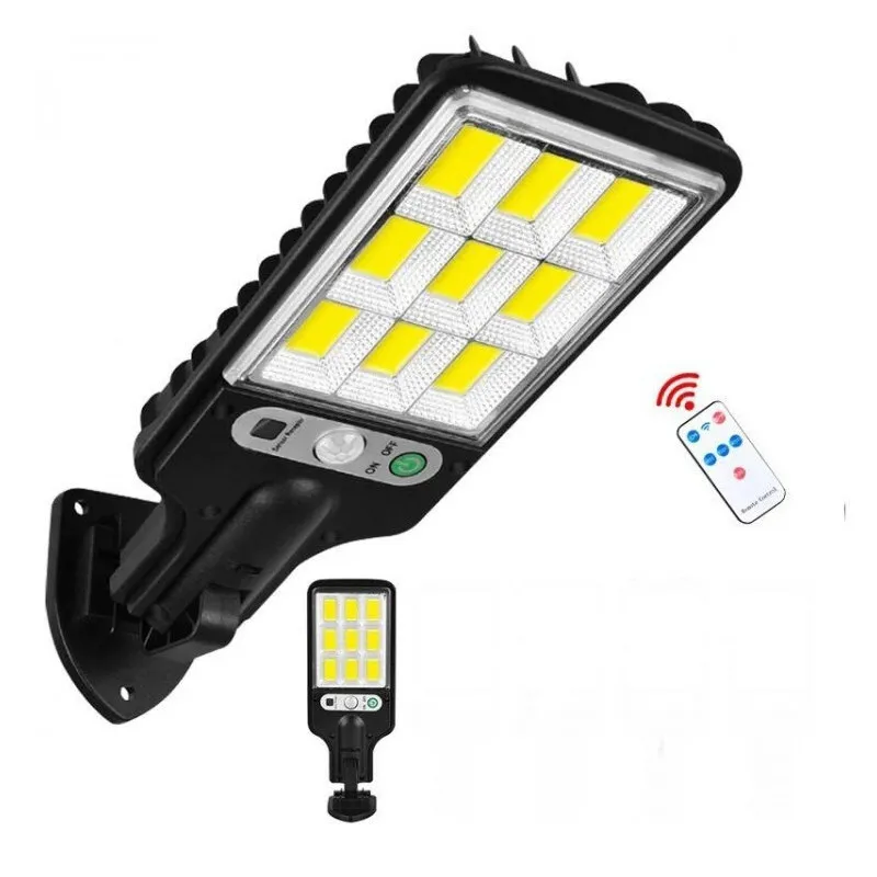 Set 5 Lămpi Solare de Perete, 72 LED-uri COB, 50W, Senzor de Mișcare, Telecomandă, 3 Moduri, IP65