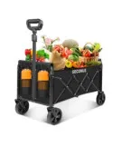 Cărucior Pliabil pentru Transport 100L, Suport Băuturi, Roți All-Terrain, Pliere Rapidă