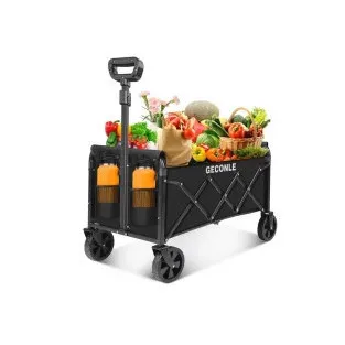 Cărucior Pliabil pentru Transport 100L, Suport Băuturi, Roți All-Terrain, Pliere Rapidă 2