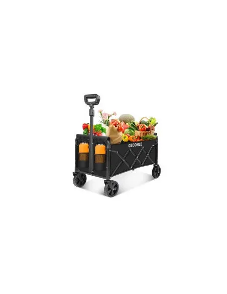 Cărucior Pliabil pentru Transport 100L, Suport Băuturi, Roți All-Terrain, Pliere Rapidă