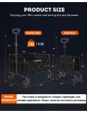 Cărucior Pliabil pentru Transport 100L, Suport Băuturi, Roți All-Terrain, Pliere Rapidă