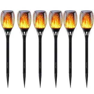 Set 4x lampa solara tip torta cu efect de flacara falsa, 51cm, rezistente la intemperii, IP65 2
