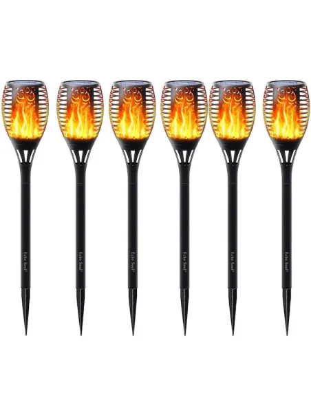 Set 4x lampa solara tip torta cu efect de flacara falsa, 51cm, rezistente la intemperii, IP65