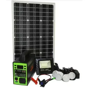 Kit sistem solar GD-150L , Invertor 220V 150W, Panou fotovoltaic 40W, cu 4 Becuri si Proiector LED 2