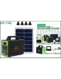 Kit sistem solar GD-150L , Invertor 220V 150W, Panou fotovoltaic 40W, cu 4 Becuri si Proiector LED