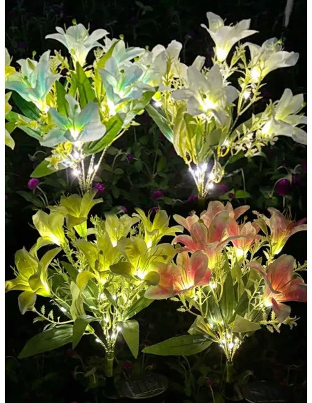 Lămpa Solara LED Crini 70 cm, IP65, Panou Solar 2V, Diverse culori