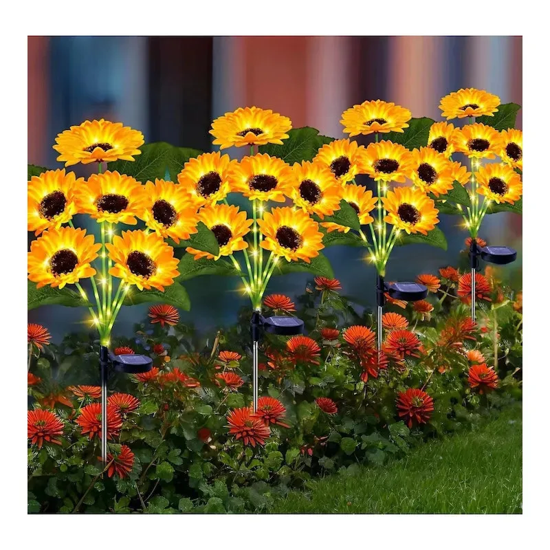 Lămpa Solara LED Floarea Soarelui, 6 Flori, 70 cm, IP65