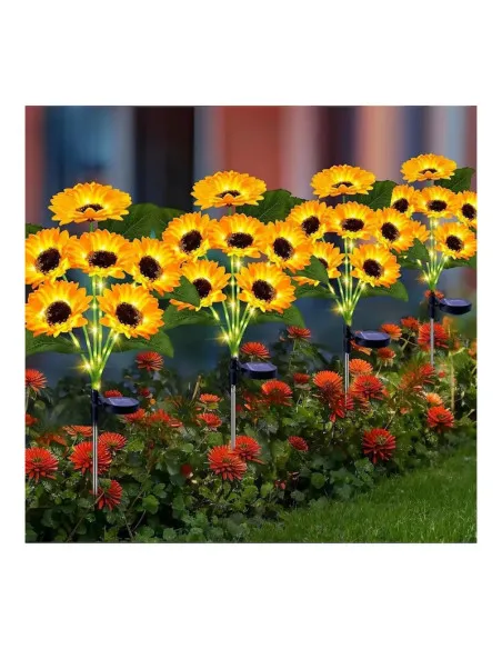 Lămpa Solara LED Floarea Soarelui, 6 Flori, 70 cm, IP65