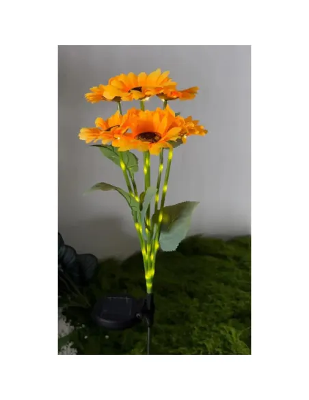 Lămpa Solara LED Floarea Soarelui, 6 Flori, 70 cm, IP65