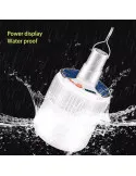 Lampa tip bec cu incarcare solara si USB, 6 moduri de iluminare si carlig pentru agatare, 20W