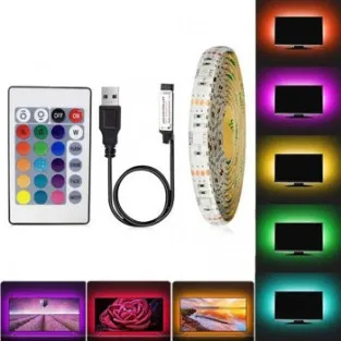 Banda LED RGB iluminare fundal TV 5m telecomanda