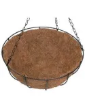 Suport pentru ghiveci cu lant, rotund, Otel, Fibra Cocos, 30x14cm