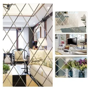 Oglinzi acrilice diamant romb sticker auto-adeziv 50 x 100 cm