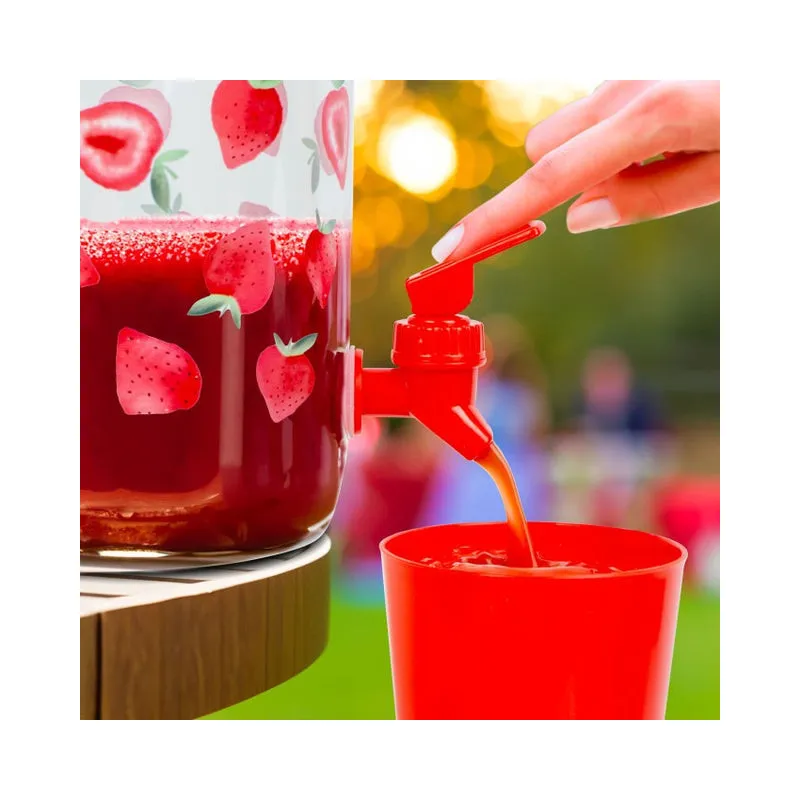 Borcan de Limonadă cu Robinet și 4 Pahare din Plastic, 3,8 L