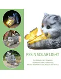 Pisica si fluture solar, decor gradina