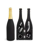 Set cadou pentru vin cu 5 accesorii în suport sub forma de sticla