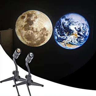 Lampă proiector luna/ pamant pentru interior cu led de 3w, cu stativ