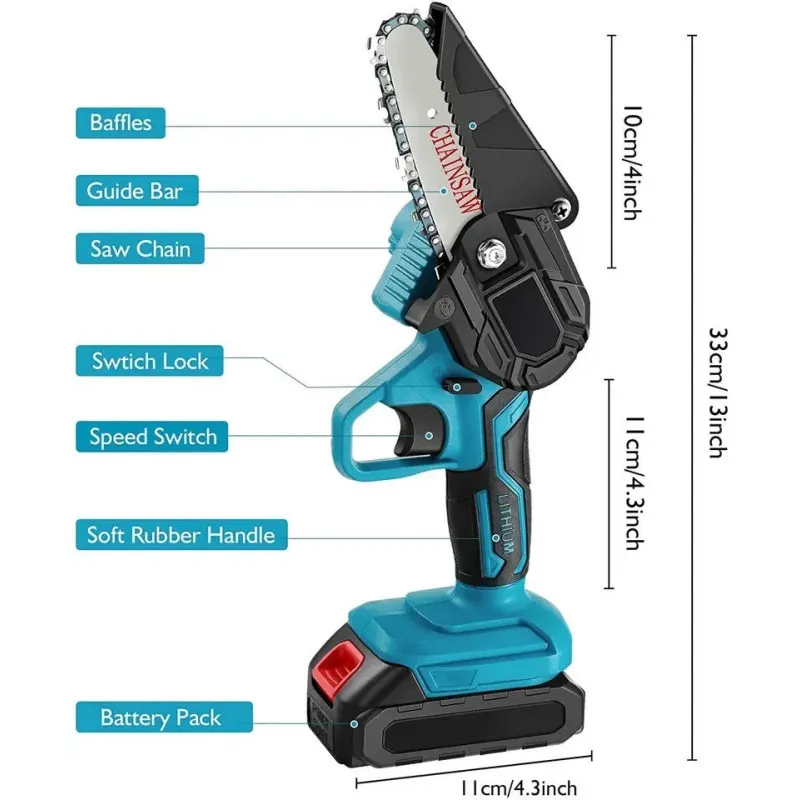 Mini Fierastrau cu lama 15 cm , 2 Acumulatori 48V , DASGUT