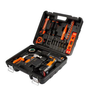 Bormasina electrica Dasgut cu 2 acumulatori, incarcator si 17 accesorii, 12 v