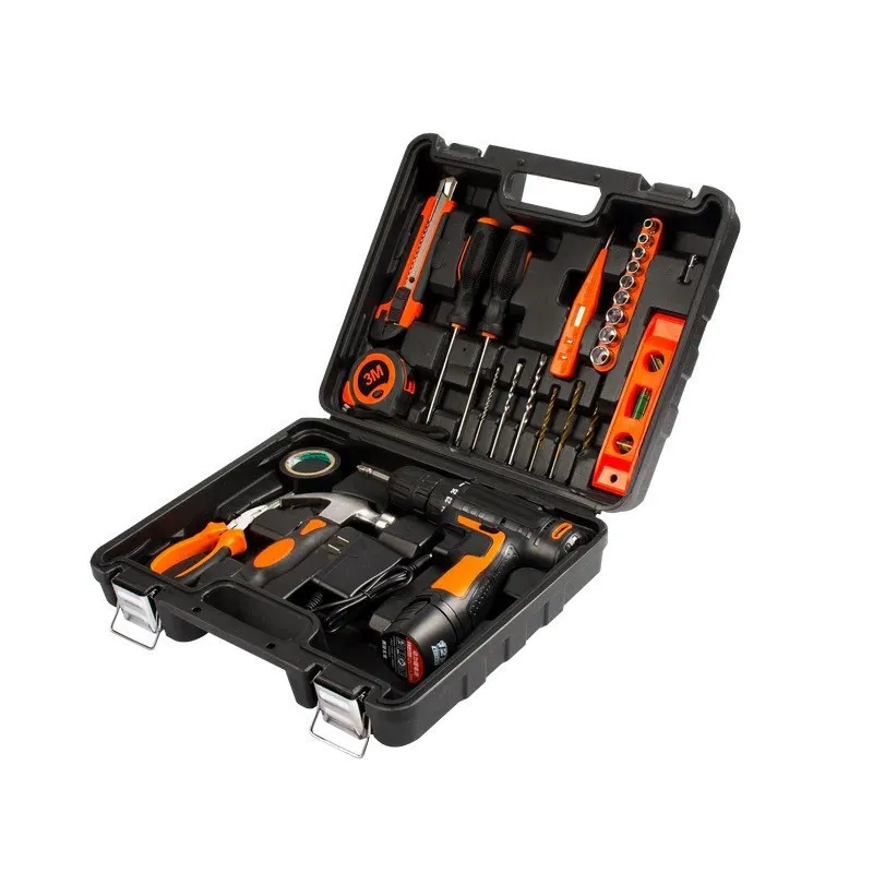 Bormasina electrica Dasgut cu 2 acumulatori, incarcator si 17 accesorii, 12 v