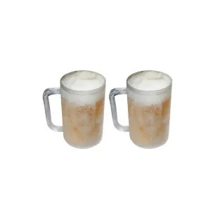 Set 2 x halba de bere cu pereti dubli pentru