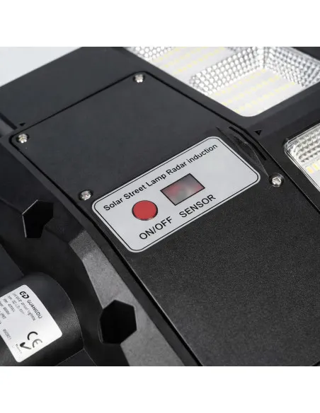 Lampa Solara Stradala 2000W JORTAN Ferrari, 24000mAh, 720 LED-uri, Senzor Miscare, Plastic Negru, Telecomanda