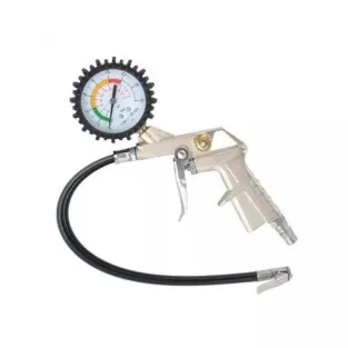 Pistol de umflat pentru compresor cu manometru si furtun 35cm