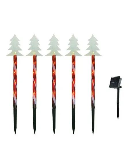 Set 5 Braduti LED Solar 2 Moduri Iluminare Craciun