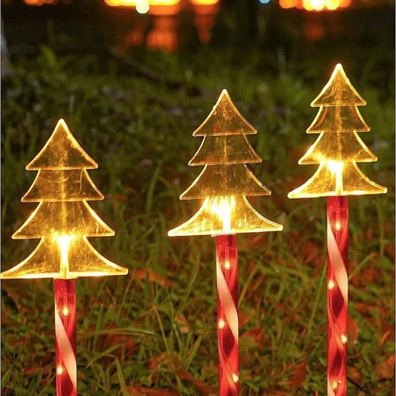 Set 5 Braduti LED Solar 2 Moduri Iluminare Craciun