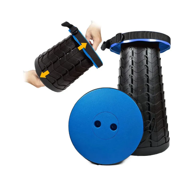 Taburet/Scaun pliabil portabil, retractabil, telescopic, pentru exterior