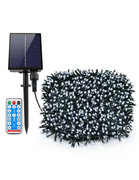 Instalație solară 500 LED – 50m Alb Rece , panou mare, controler, alimentare solară + USB