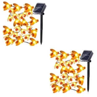Set 2 x Instalație Solară Decorativă cu Albinuțe, 50 LED-uri, 6.5 m, 8 Moduri