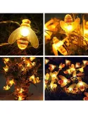 Set 2 x Instalație Solară Decorativă cu Albinuțe, 50 LED-uri, 6.5 m, 8 Moduri
