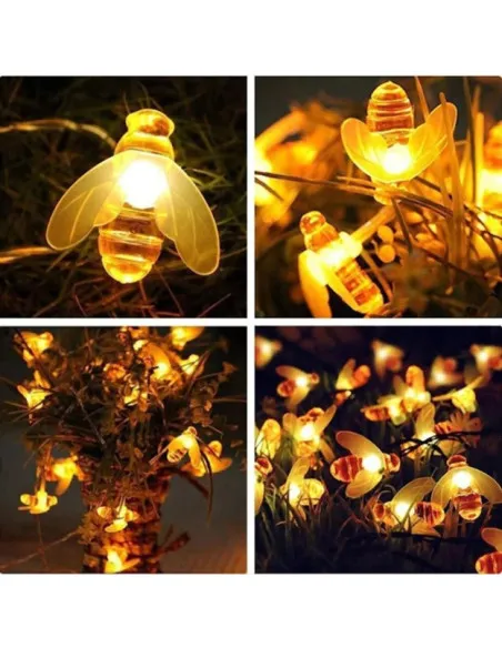 Set 2 x Instalație Solară Decorativă cu Albinuțe, 50 LED-uri, 6.5 m, 8 Moduri