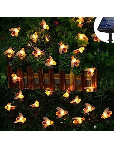 Set 2 x Instalație Solară Decorativă cu Albinuțe, 50 LED-uri, 6.5 m, 8 Moduri