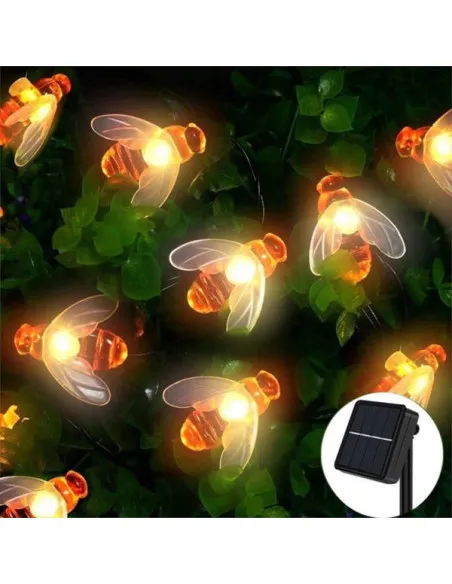Set 2 x Instalație Solară Decorativă cu Albinuțe, 50 LED-uri, 6.5 m, 8 Moduri