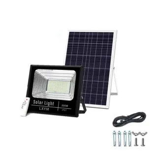 Set 2 x Proiector 100w cu panou solar Jortan , 6500k, IP66, telecomanda, indicator baterie 2