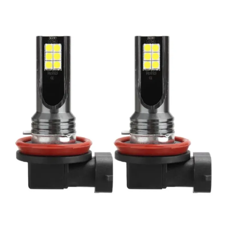 Set 2 Becuri auto LED H11 / H8 putere 60w 12LED SMD, temperatura 6000K, 6800lm
