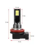 Set 2 Becuri auto LED H11 / H8 putere 60w 12LED SMD, temperatura 6000K, 6800lm