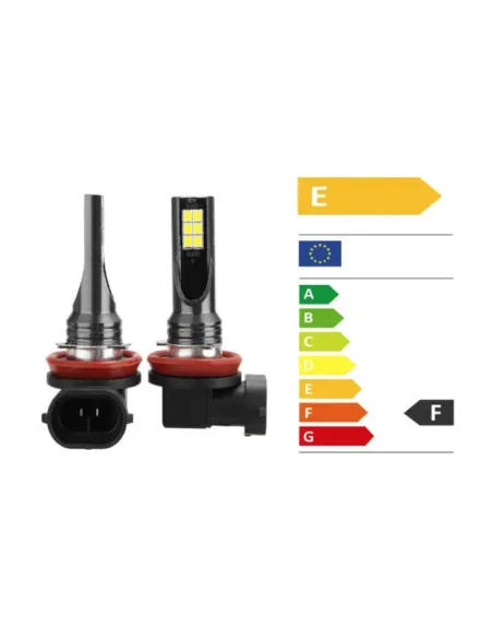 Set 2 Becuri auto LED H11 / H8 putere 60w 12LED SMD, temperatura 6000K, 6800lm