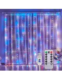 Instalație Perdea LED 3x3M, 300 LED, Alb Cald, 8 Jocuri lumini