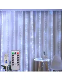 Instalație Perdea LED 3x3M, 300 LED, Alb Cald, 8 Jocuri lumini