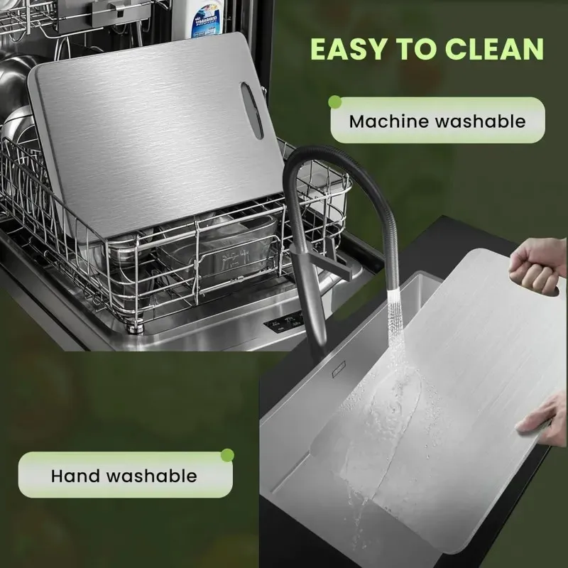 Set 3 tocătoare din inox, impermeabile, cu utilizare pe ambele fețe – 34×23 / 30×20 / 24×15 cm